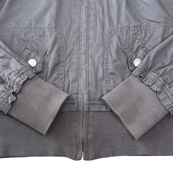 Forever 21 Retro Bomber Jacket Zip Up Lightweight 80s Coat Gray Women’s Small S - Picture 10 of 16